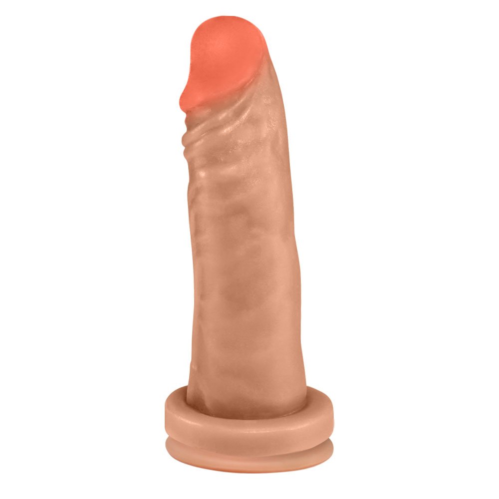 Pênis Maciço Lindo em PVC Flexível Atóxico com Ventosa 14,5 x 4cm Bege | Foto 02