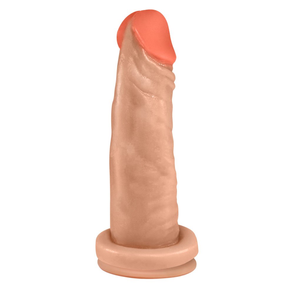 Pênis Maciço Lindo em PVC Flexível Atóxico com Ventosa 14,5 x 4cm Bege | Foto 04