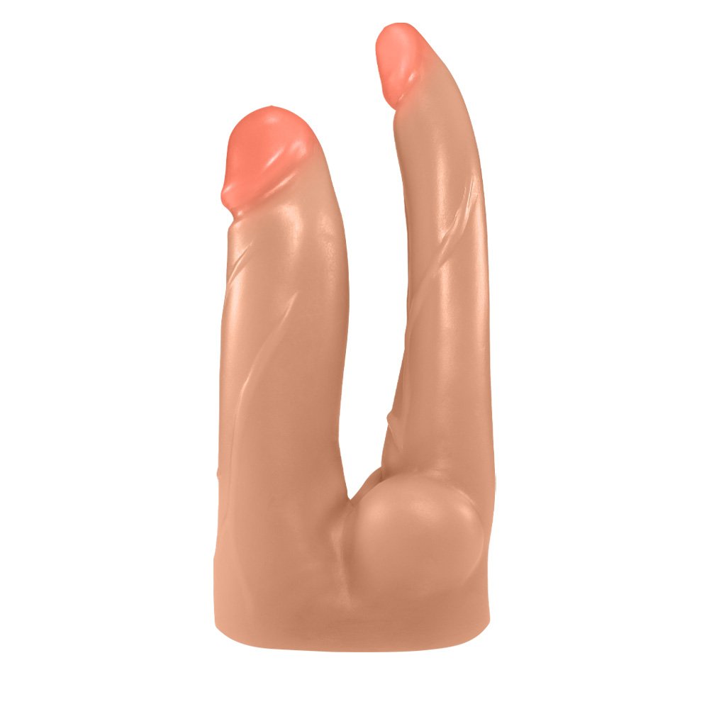 Pênis Duplo com Veias 12 x 3,5 cm e 13,7 x 2,5cm Bege | Foto 01