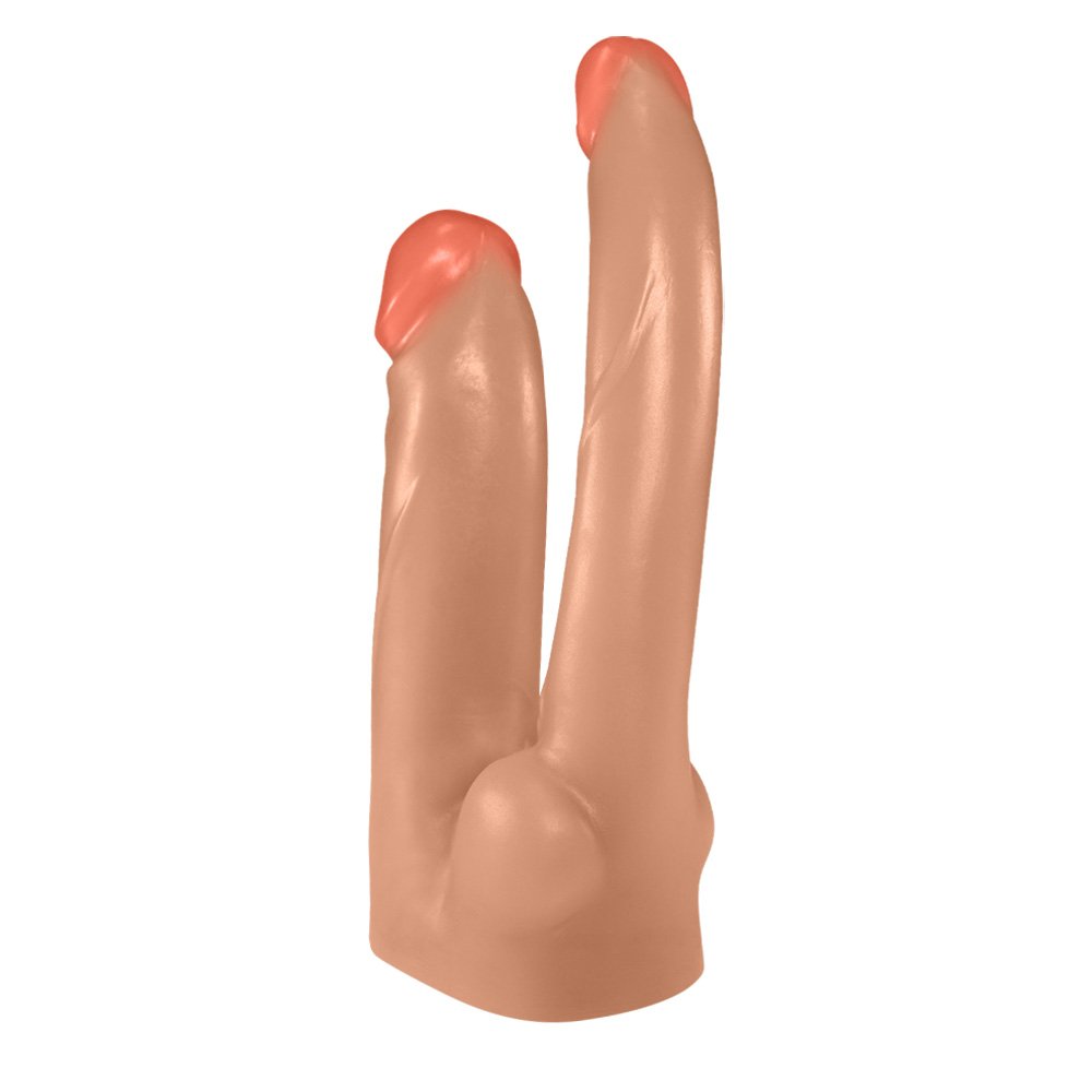 Pênis Duplo com Veias 12 x 3,5 cm e 13,7 x 2,5cm Bege | Foto 02