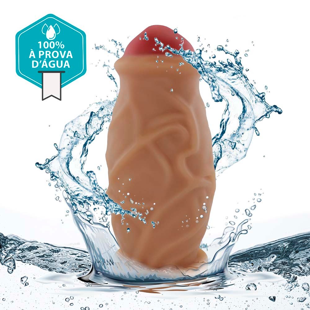Pênis Gigante e Grosso com Ventosa Cogumelo - Dildo em PVC Flexível 23 x 8,8cm Bege | Foto 05