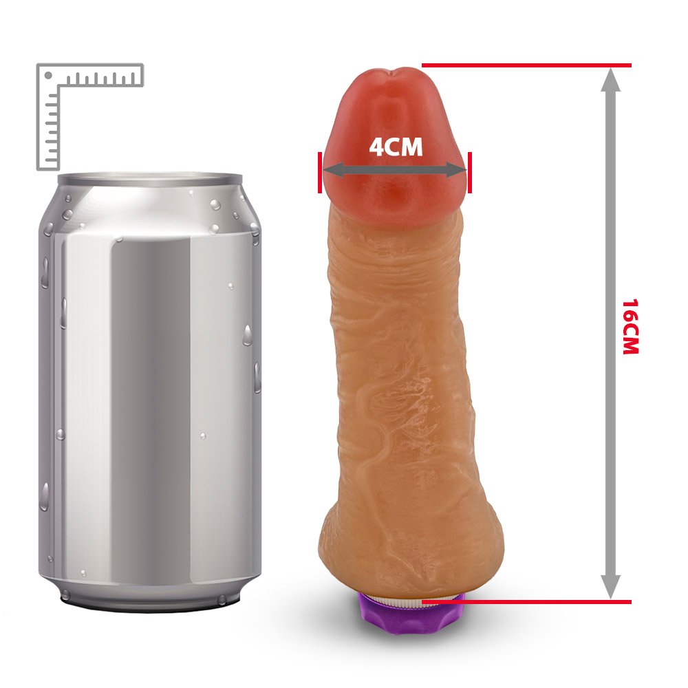 Pênis com Escroto e Vibrador 10 Velocidades Recarregável Hades 16 x 4cm Bege | Foto 07
