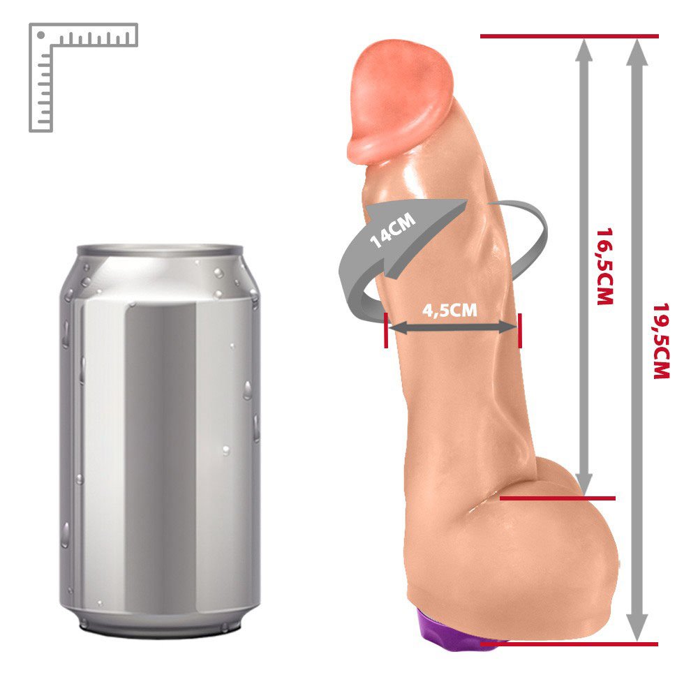 Pênis Realístico com Vibrador 10 Velocidades Recarregável Heart 19,5 x 4,5cm Bege | Foto 06