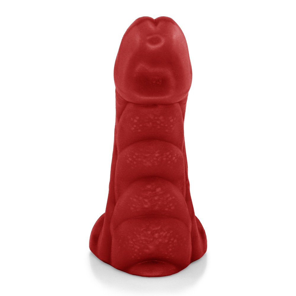 Pênis Flexível com Textura Massageadora e Escroto Gator 20,5x 7,5cm Vermelho | Foto 03