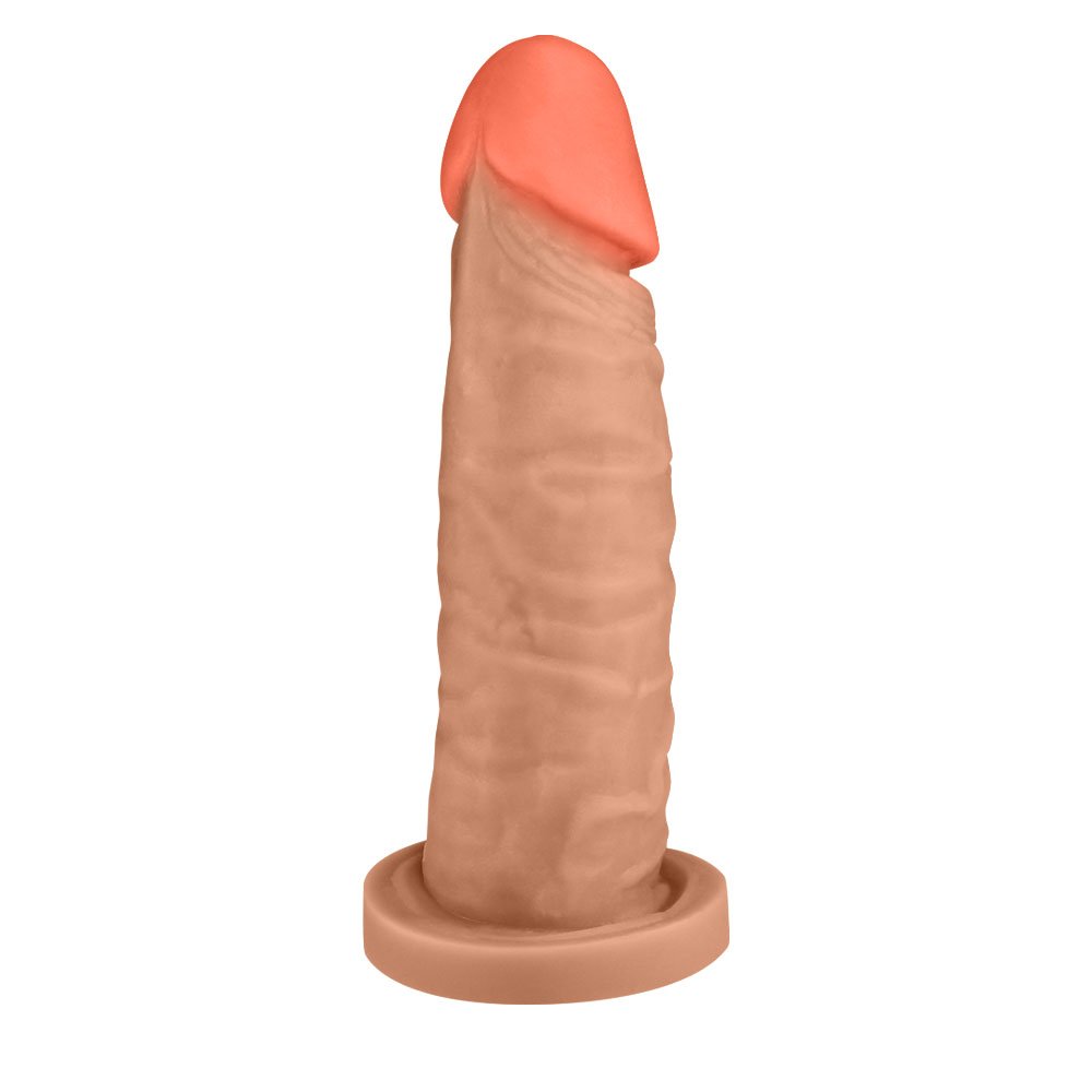 Pênis Maciço Maromba em PVC Flexível Atóxico para Cinta 14,5 x 4cm Bege | Foto 04