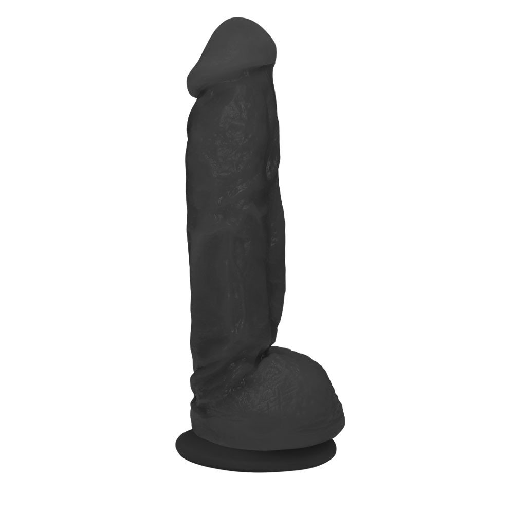 Pênis Realístico Feito em PVC Flexível com Escroto e Ventosa King 19 x 5cm Preto | Foto 02
