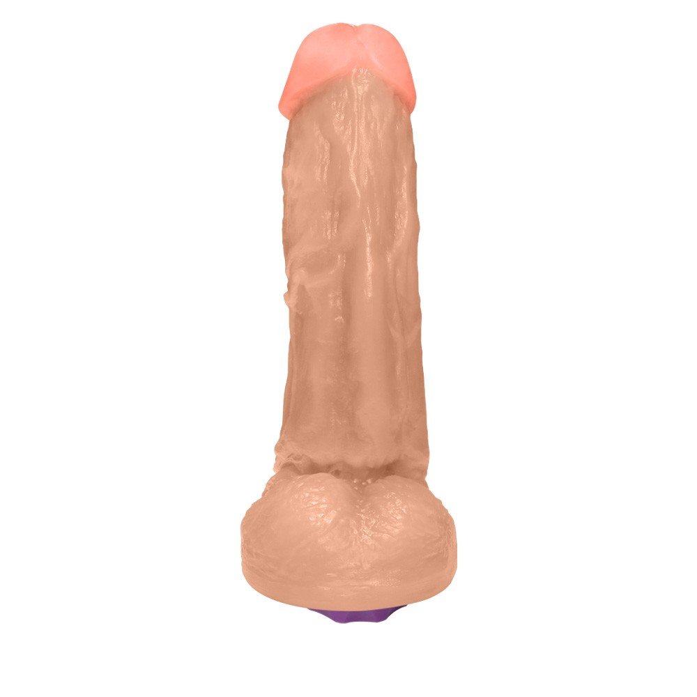 Pênis Realístico com Escroto e Vibrador 10 Velocidades Recarregável King 19 x 5cm Bege | Foto 03