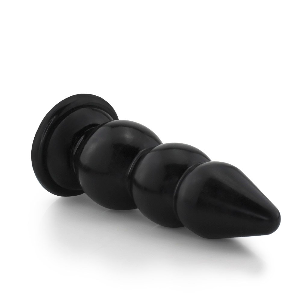 Plug Anal Grande Graduado G - PVC Flexível 23 x 7,6cm Preto Brilhante | Foto 03