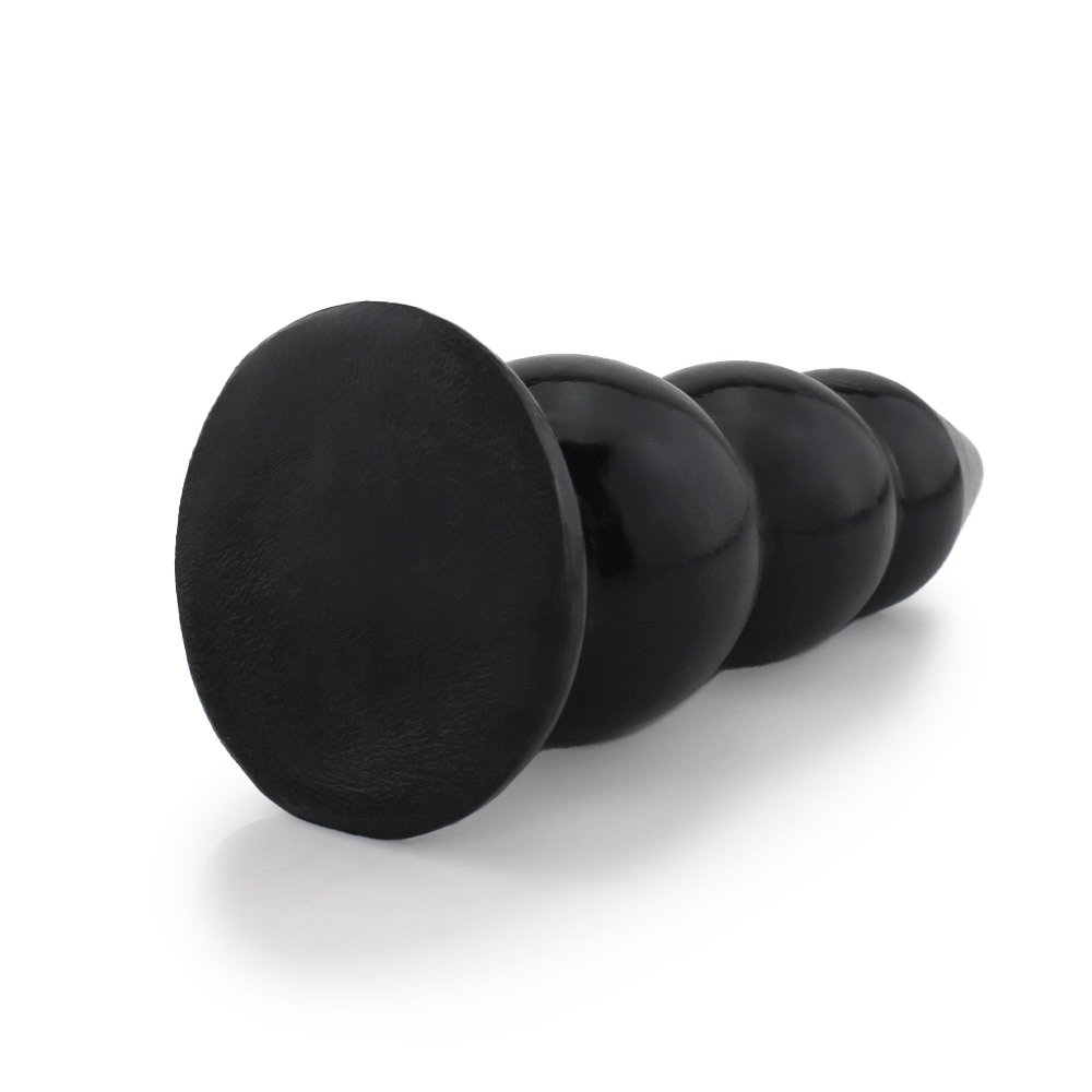 Plug Anal Grande Graduado G - PVC Flexível 23 x 7,6cm Preto Brilhante | Foto 04