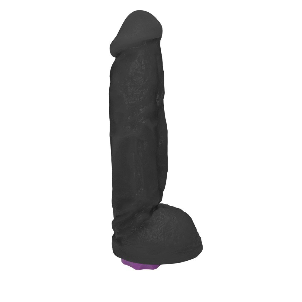 Pênis Realístico com Escroto e Vibrador 10 Velocidades Recarregável King 19 x 5cm Preto | Foto 02