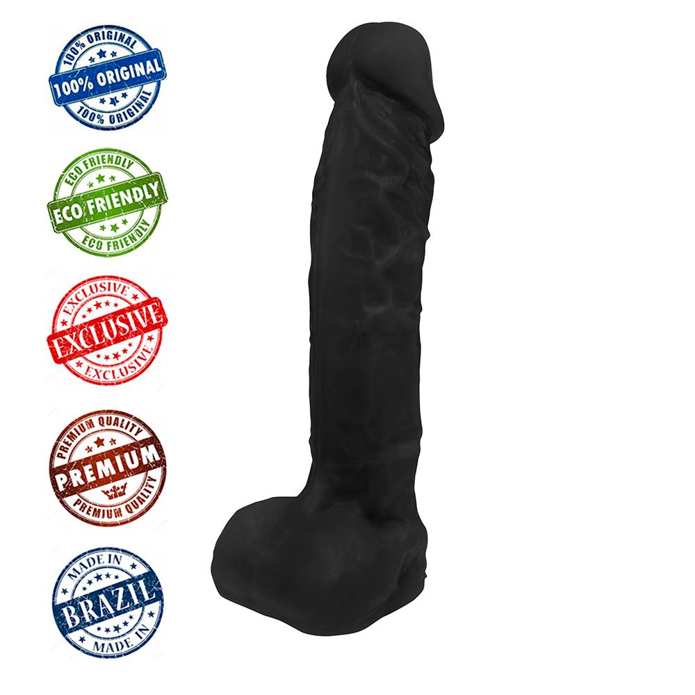 Pênis de Borracha com Escroto Hermes 16 x 3,5cm Preto | Foto 05