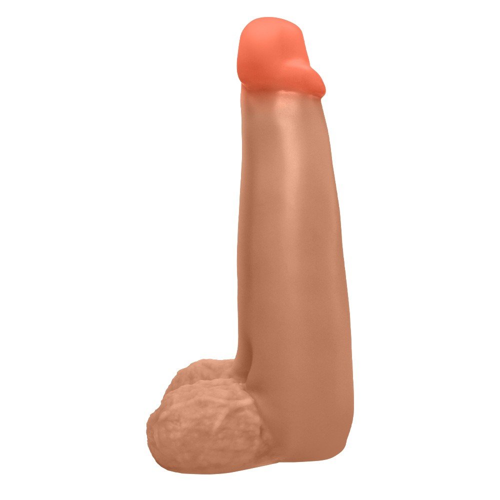 Pênis Gigante e Grosso Flexível com Escroto Longo 28 x 8,3cm Bege | Foto 03