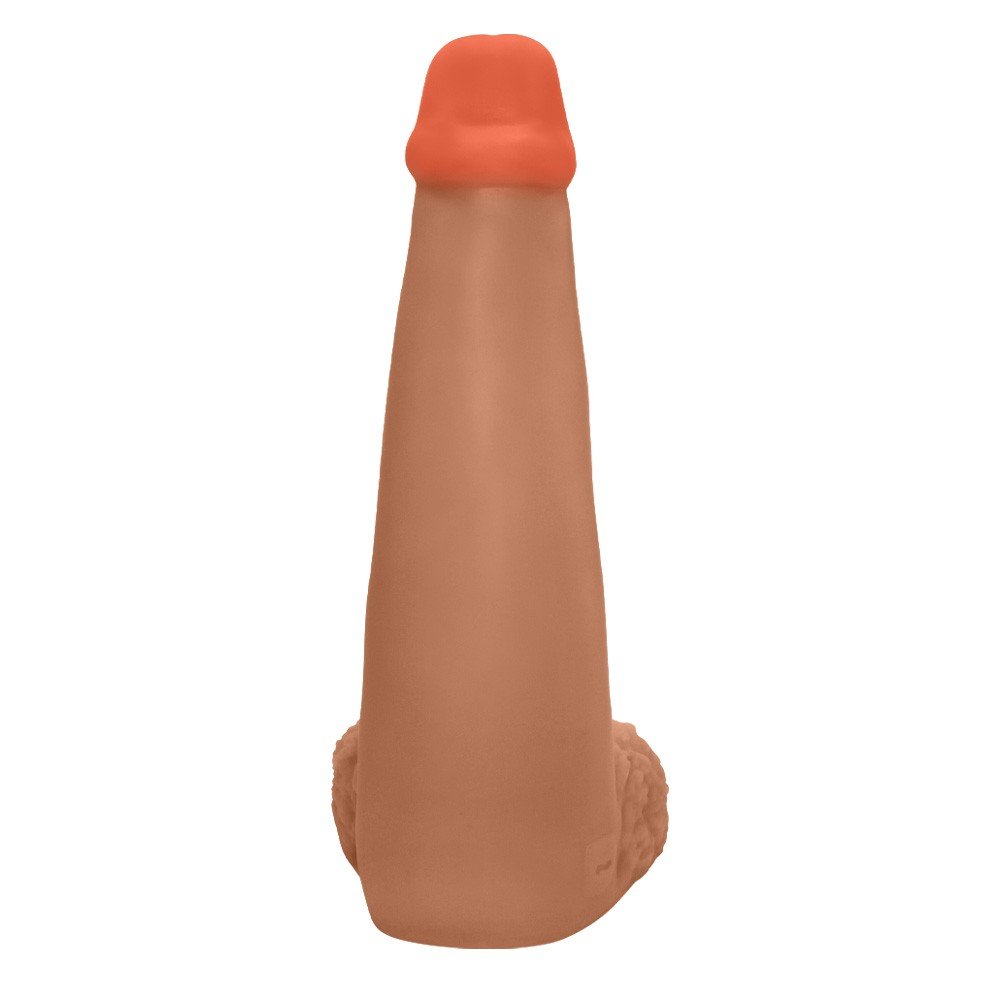 Pênis Gigante e Grosso Flexível com Escroto Longo 28 x 8,3cm Bege | Foto 04