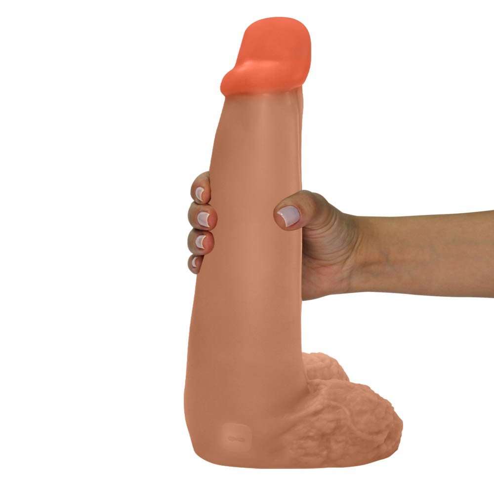Pênis Gigante e Grosso Flexível com Escroto Longo 28 x 8,3cm Bege | Foto 07