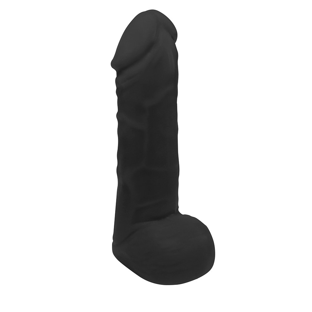 Pênis de Borracha Veias, Escroto Hefesto 17 x 4cm Preto | Foto 01