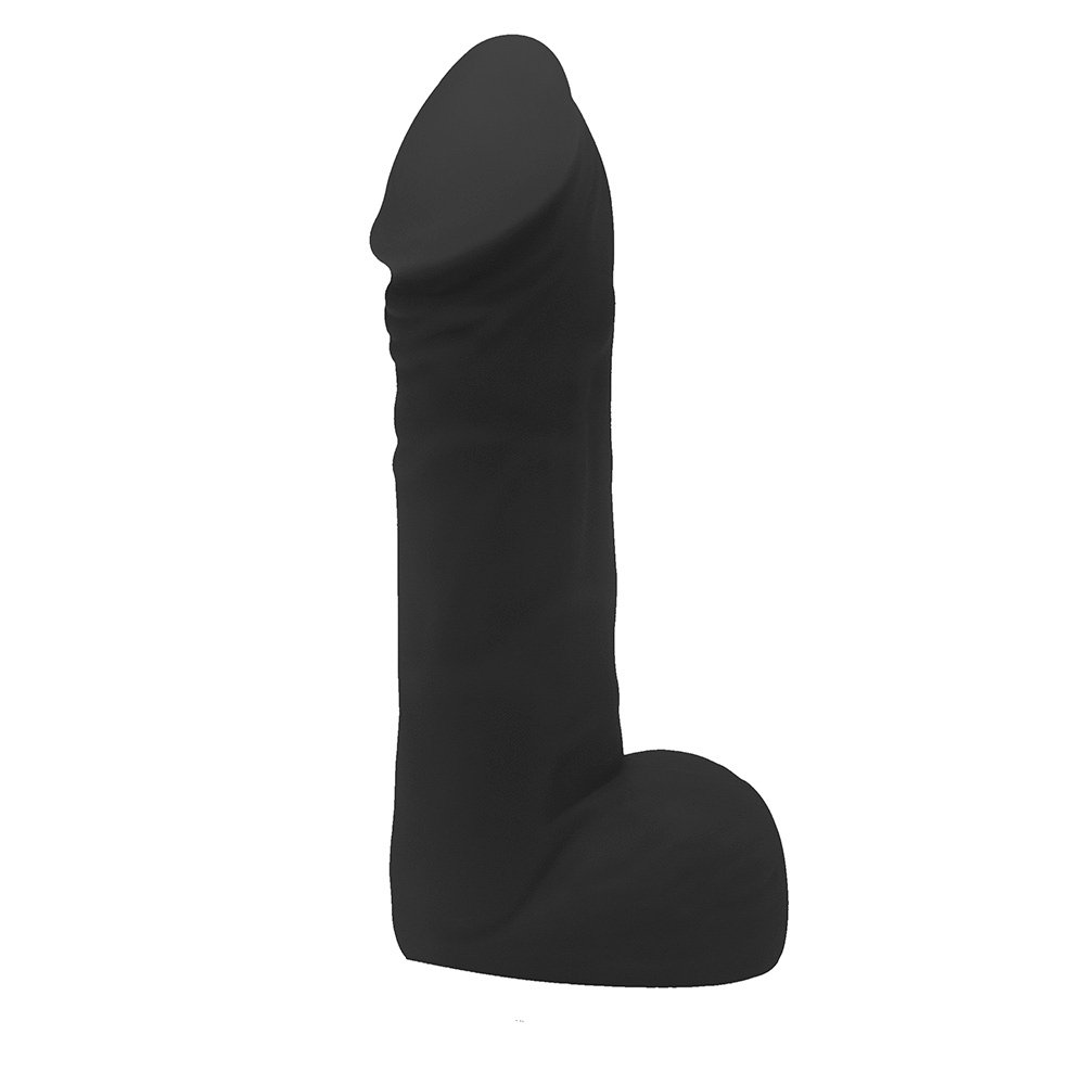 Pênis de Borracha Veias, Escroto Hefesto 17 x 4cm Preto | Foto 02
