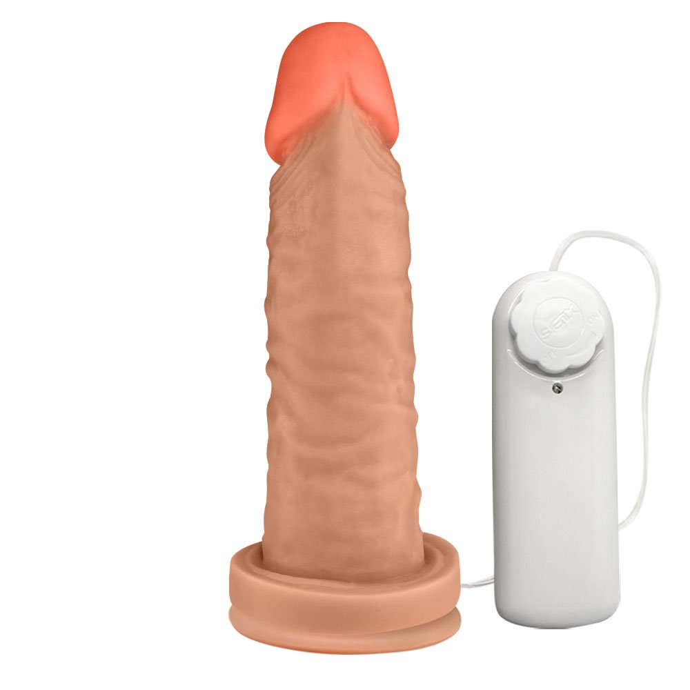 Pênis Maciço Maromba em PVC Flexível com Vibrador e Ventosa 14,5 x 4cm Bege | Foto 03