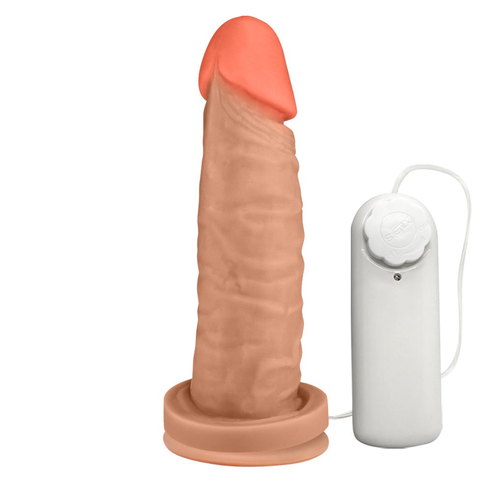 Pênis Maciço Maromba em PVC Flexível com Vibrador e Ventosa 14,5 x 4cm Bege | Foto 04