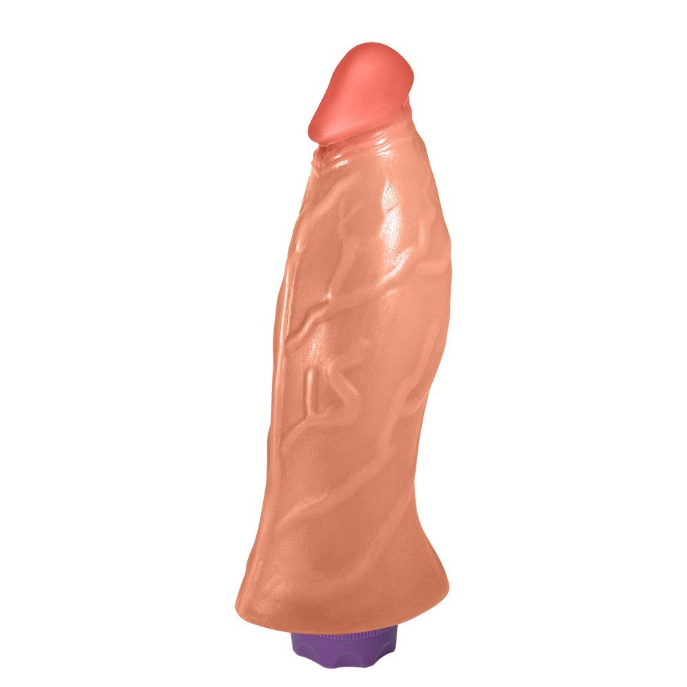 Pênis Realístico Flexível com Vibrador 10 Velocidades Recarregável Jatobá 21 x 6,8cm Bege | Foto 03