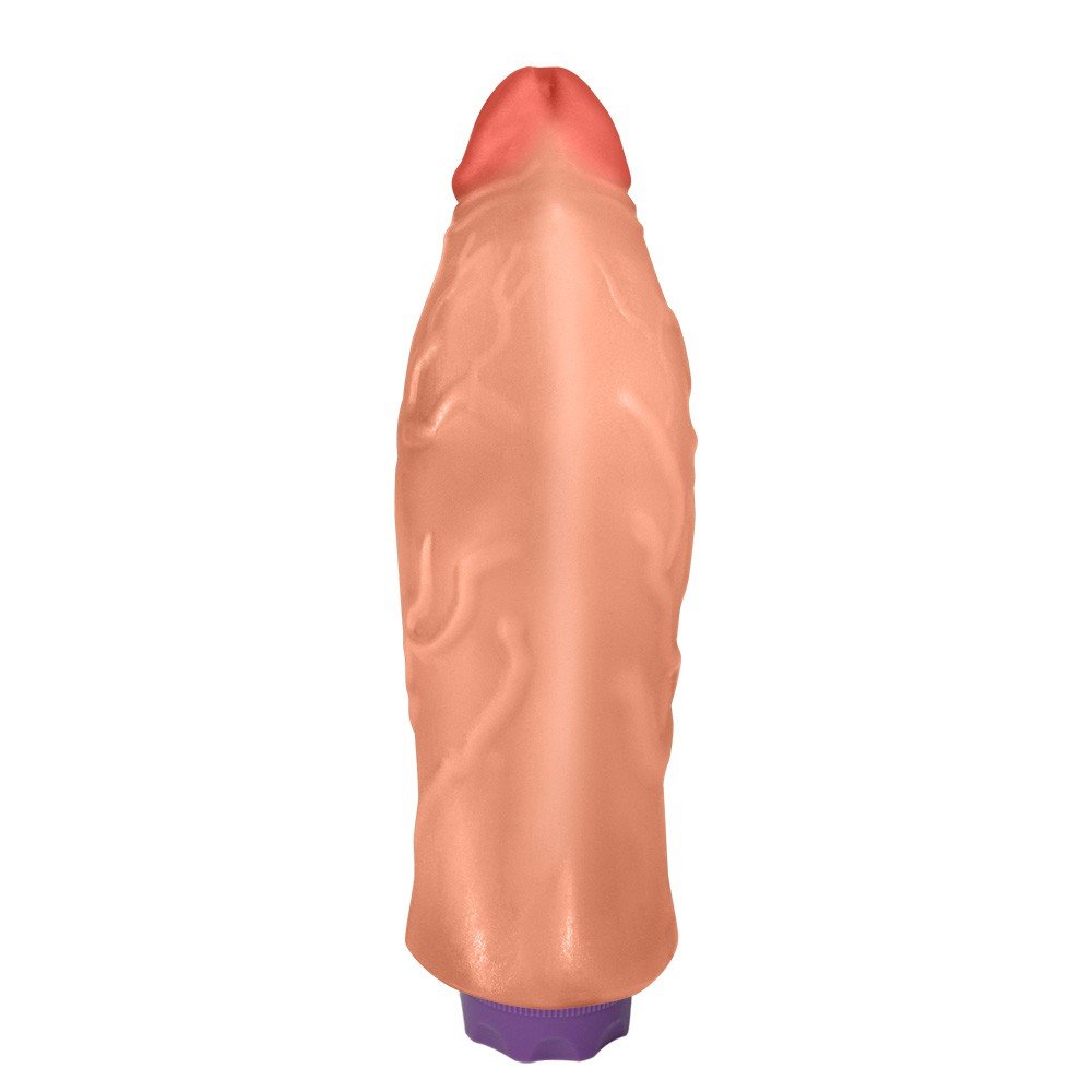 Pênis Realístico Flexível com Vibrador 10 Velocidades Recarregável Jatobá 21 x 6,8cm Bege | Foto 04