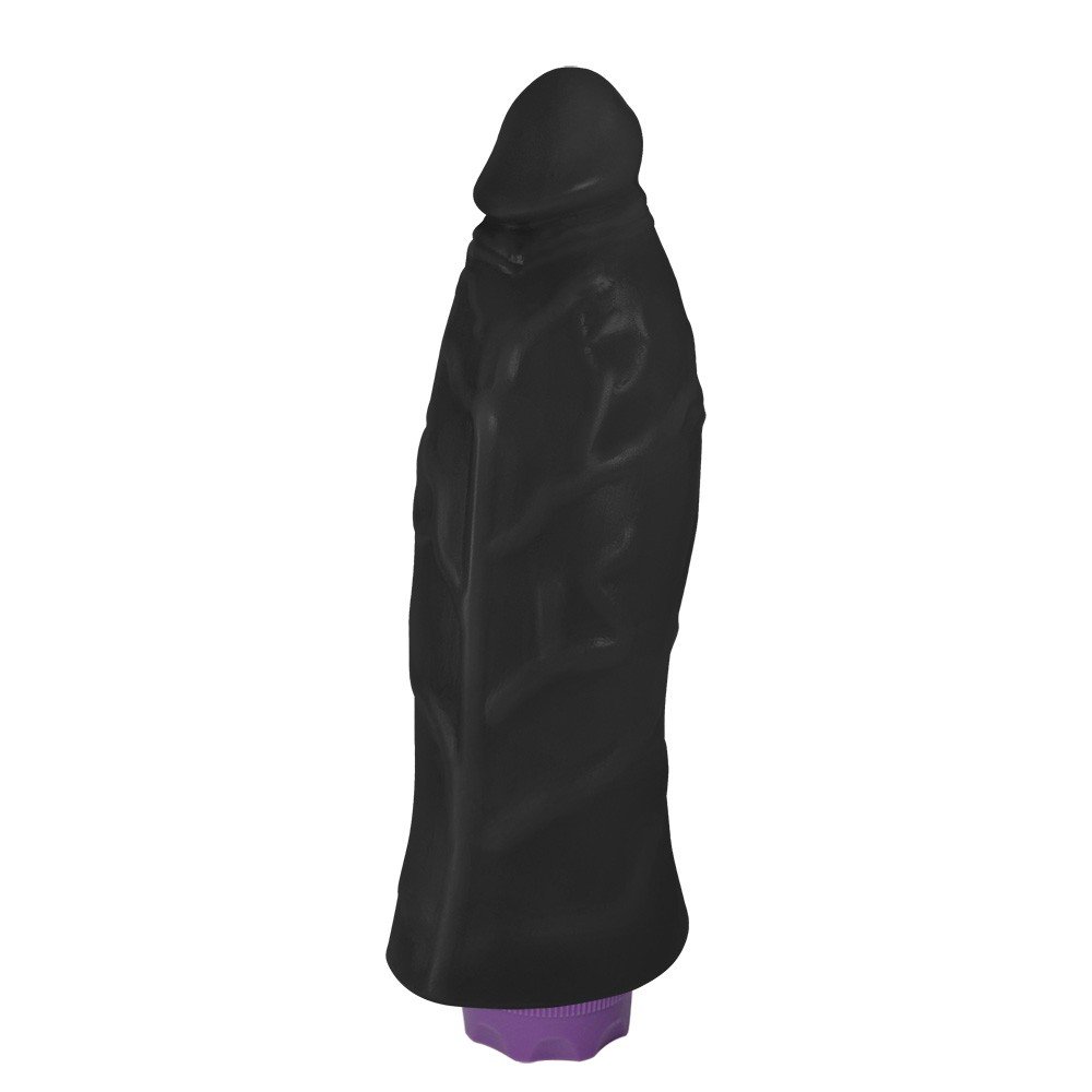 Pênis Realístico Flexível com Vibrador 10 Velocidades Recarregável Jatobá 21 x 6,8cm Preto | Foto 02