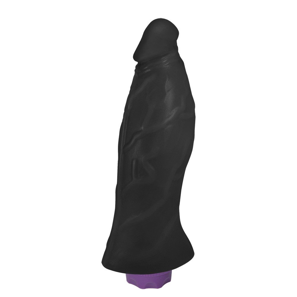 Pênis Realístico Flexível com Vibrador 10 Velocidades Recarregável Jatobá 21 x 6,8cm Preto | Foto 03