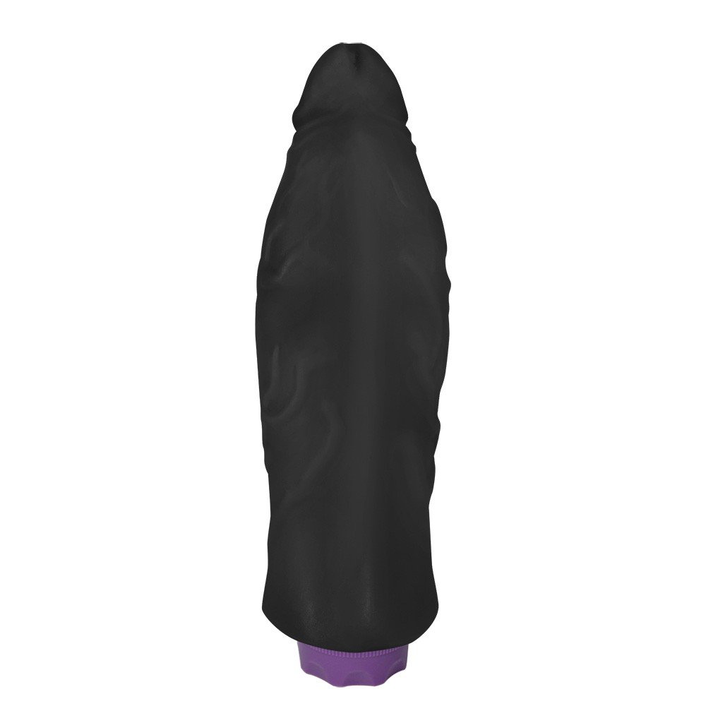 Pênis Realístico Flexível com Vibrador 10 Velocidades Recarregável Jatobá 21 x 6,8cm Preto | Foto 04