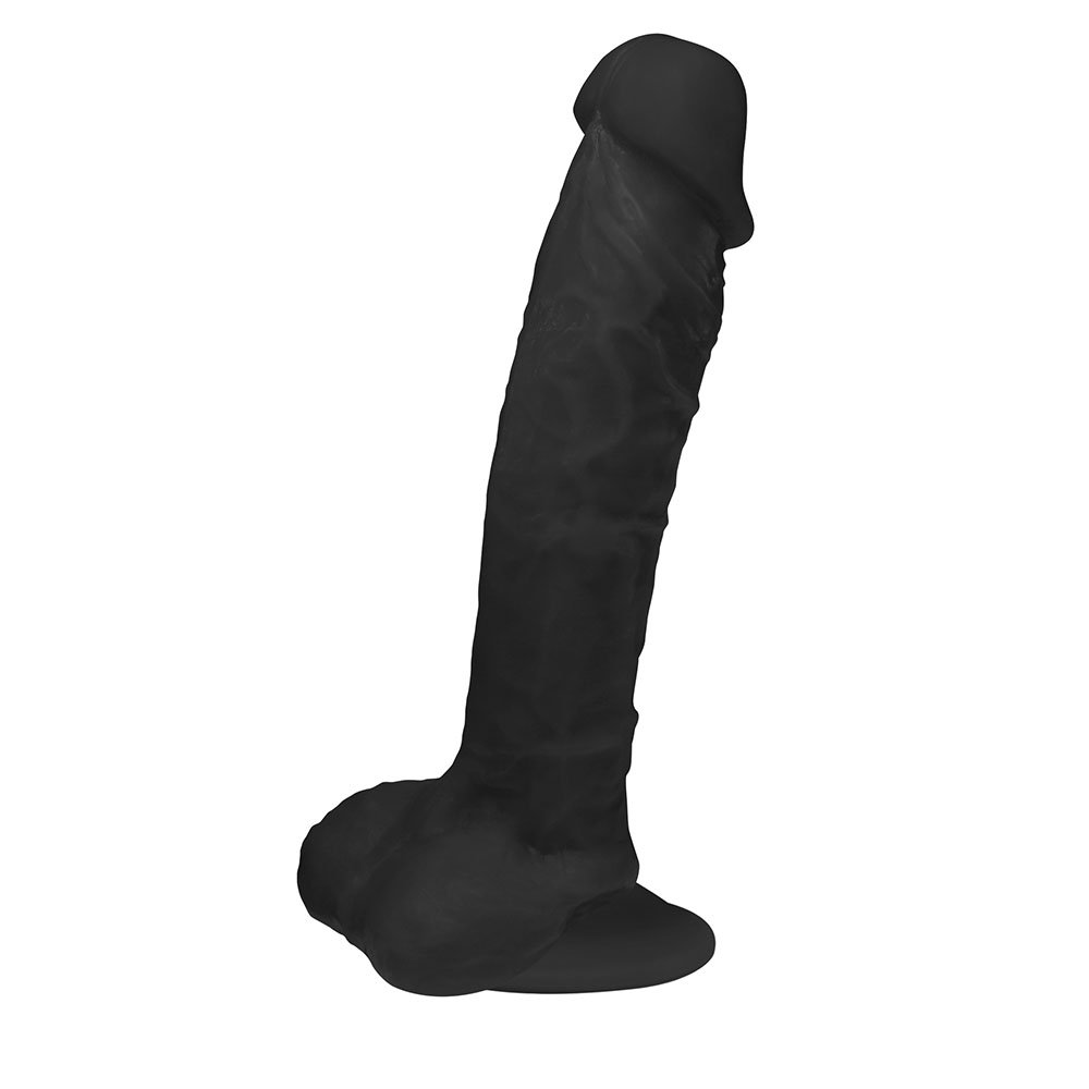 Pênis que Ejacula Flexível Apolo com Escroto 20,5 x 4,5cm Preto | Foto 02