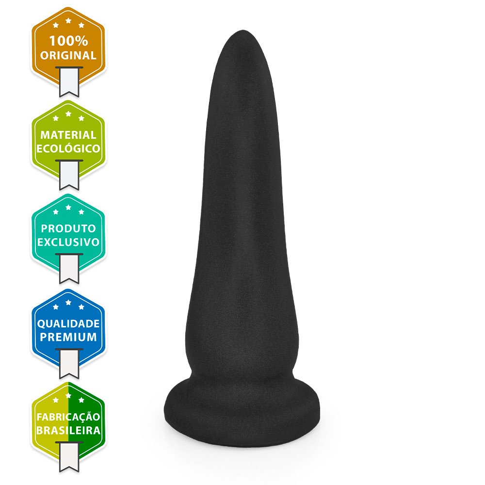 Plug Anal Grande Tongue - PVC Flexível 20 x 5,6cm Preto | Foto 03