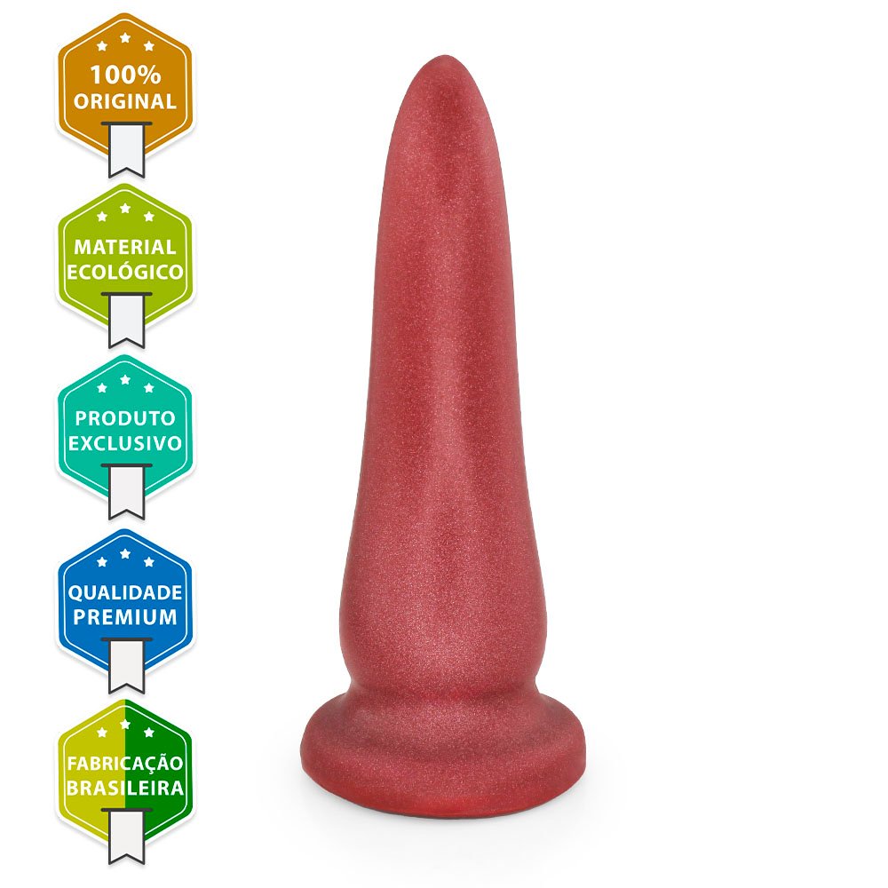 Plug Anal Grande Tongue - PVC Flexível 20 x 5,6cm Vermelho | Foto 03
