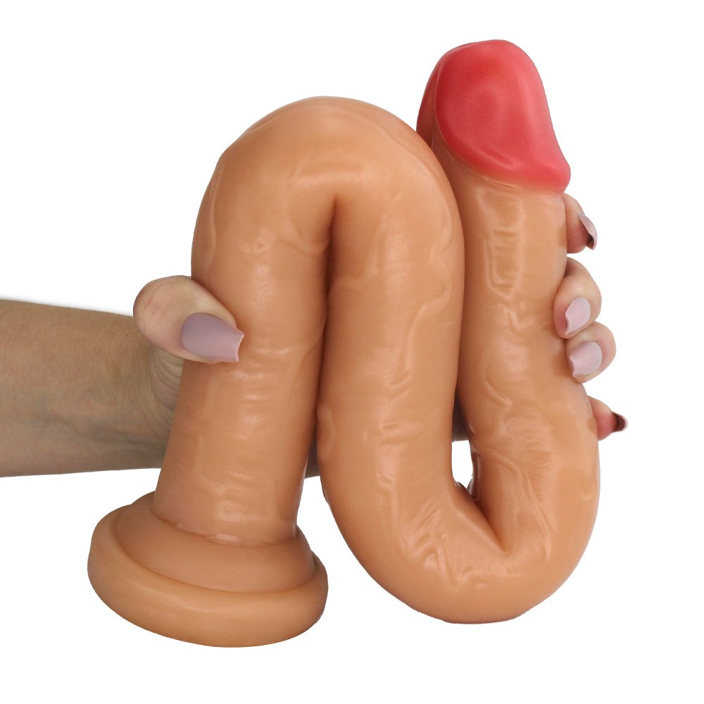 Pênis Gigante e Grosso com Escroto Pirocão - Dildo em PVC Flexível 46 x 4,3cm Bege | Foto 02