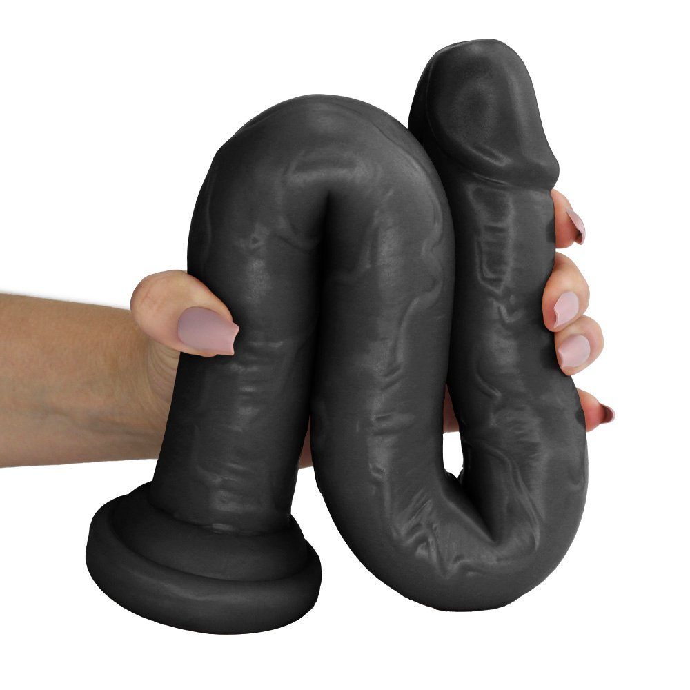 Pênis Gigante e Grosso com Escroto Pirocão - Dildo em PVC Flexível 46 x 4,3cm Preto | Foto 02