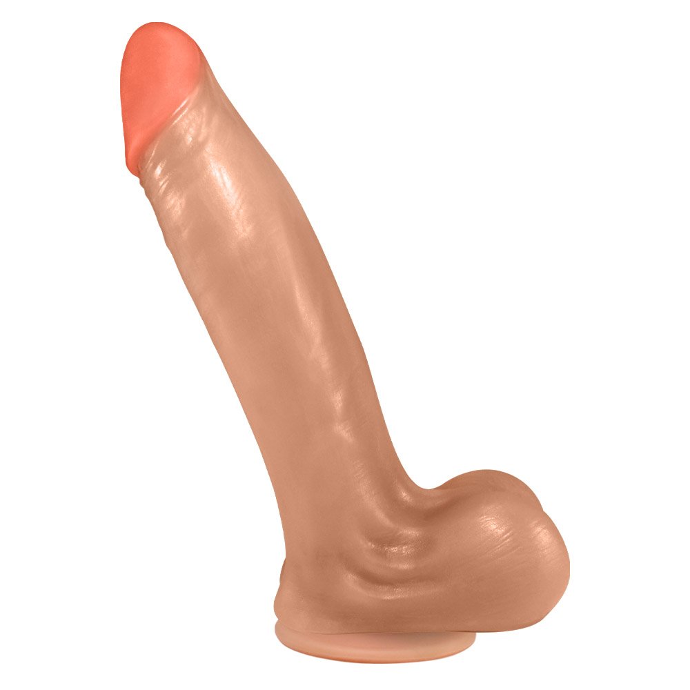 Pênis Maciço Lover em PVC Flexível Atóxico com Ventosa 18 x 4,5cm Bege | Foto 01