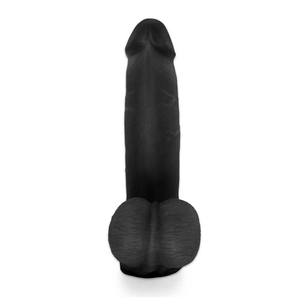 Pênis Realístico com Escroto Mamba - Dildo em PVC Flexível 18 x 4,1cm Preto | Foto 02