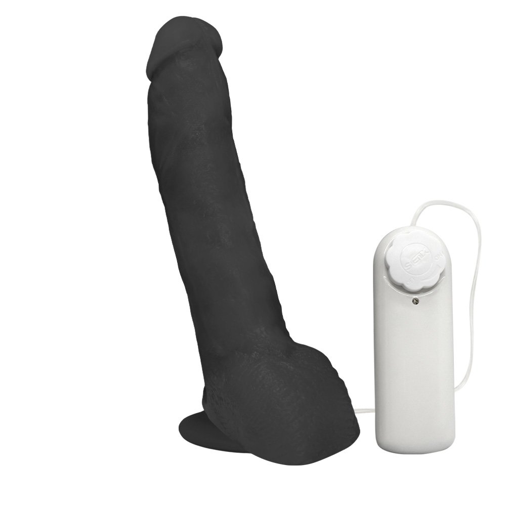 Pênis Realístico Feito em PVC Flexível com Escroto, Ventosa e Vibro Ron Jeremy 21 x 4,5cm Preto | Foto 02
