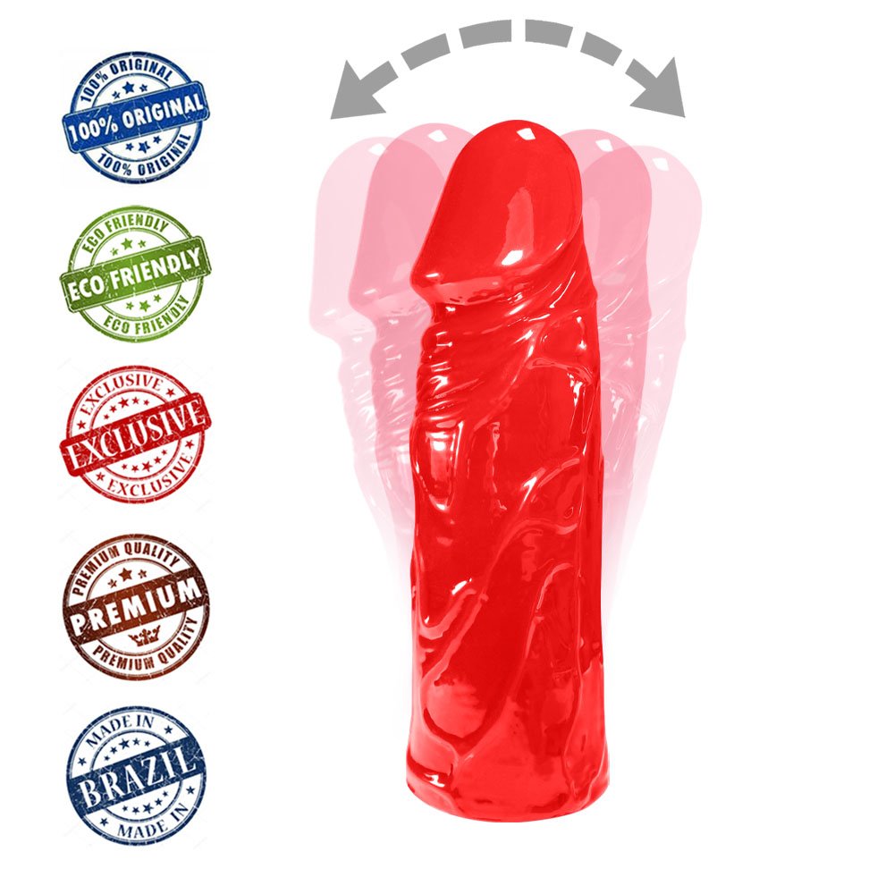 Pênis Cotoco em PVC Flexível Atóxico 20,5 x 5,5cm Vermelho | Foto 05