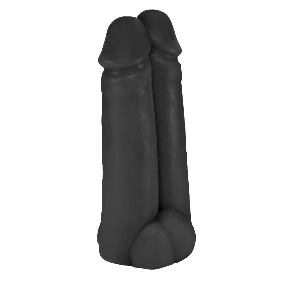 Pênis Realístico em PVC Flexível Duplo Amigos 18 x 6cm Preto | Foto 02