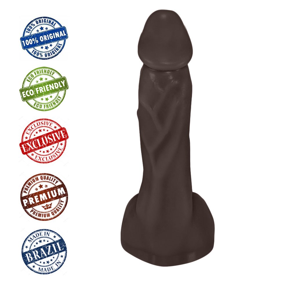 Pênis Realístico em PVC Flexível Heart 19,5 x 4,5cm Marrom | Foto 05