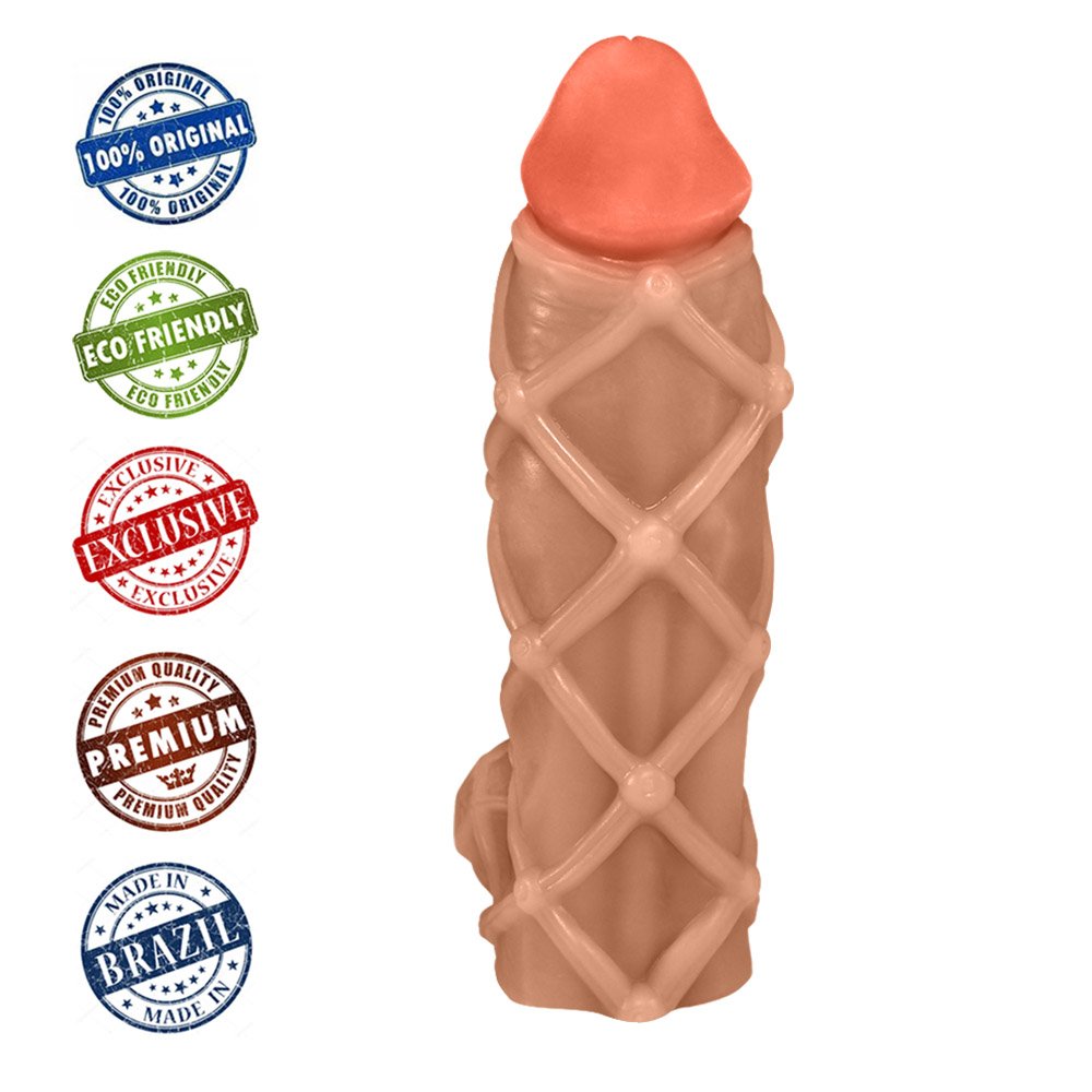 P�nis Maci�o Dominador em PVC Flex�vel At�xico 22 x 6,8cm Bege | Foto 05