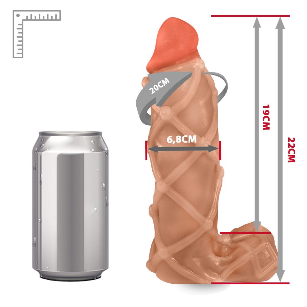 P�nis Maci�o Dominador em PVC Flex�vel At�xico 22 x 6,8cm Bege | Foto 06