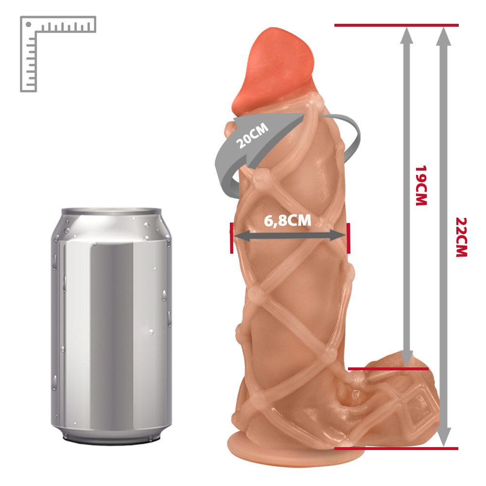 Pênis Maciço Dominador em PVC Flexível com Vibrador e Ventosa 22 x 6,8cm Bege | Foto 06