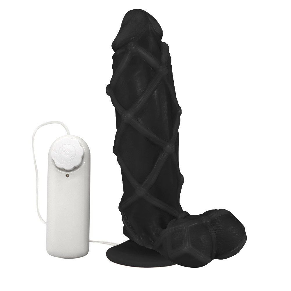 Pênis Maciço Dominador em PVC Flexível Vibrador e Ventosa 22 x 6,8cm Preto | Foto 02