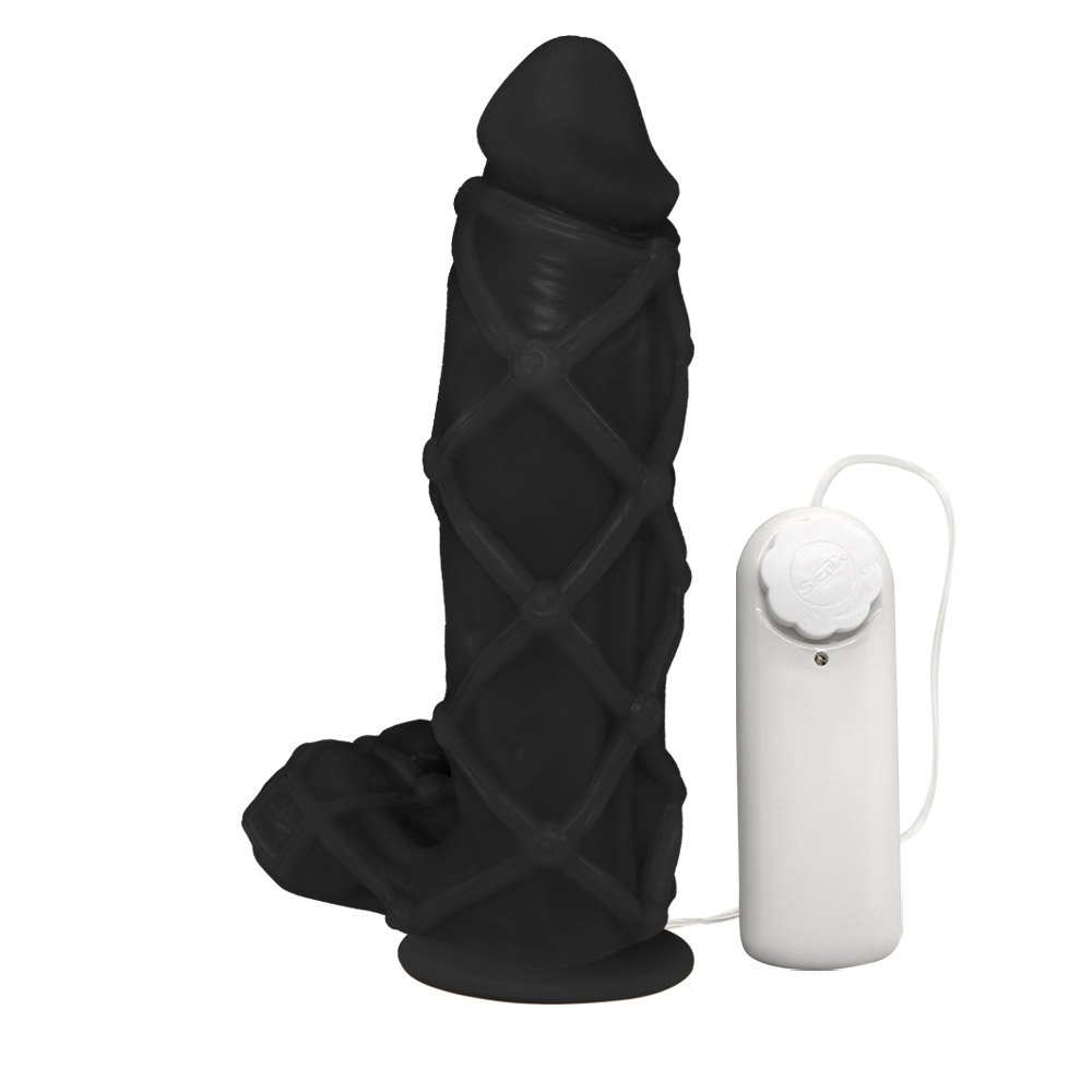 Pênis Maciço Dominador em PVC Flexível Vibrador e Ventosa 22 x 6,8cm Preto | Foto 04