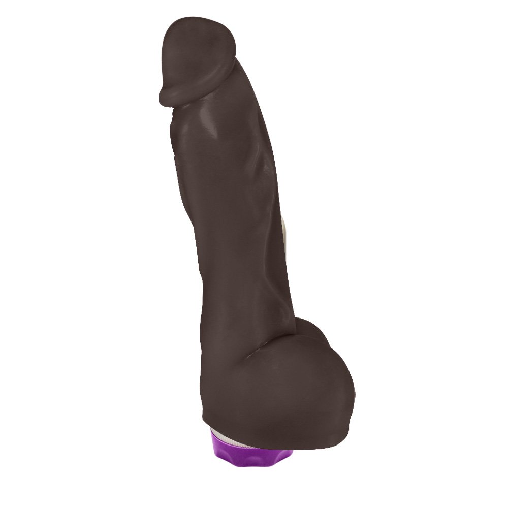 Pênis Realístico em PVC Flexível Heart com Vibrador 19,5 x 4,5cm Marrom | Foto 01