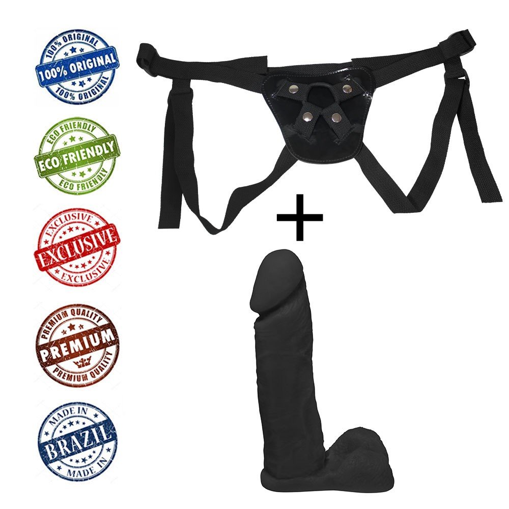 Cinta Peniana Ajustável com Pênis Realístico Dionísio 19 x 4,5cm Preto | Foto 05