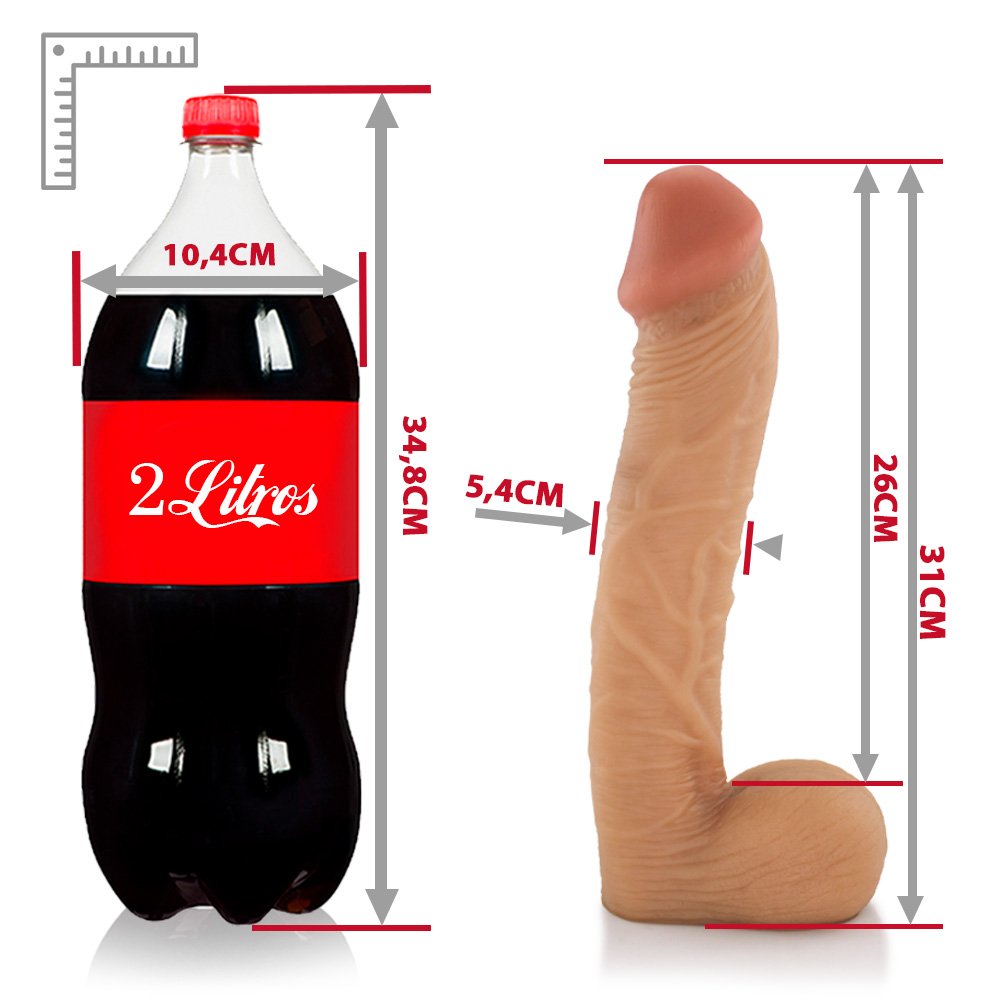 Pênis Realístico em PVC Flexível Cabeção 31 x 6cm Bege | Foto 07