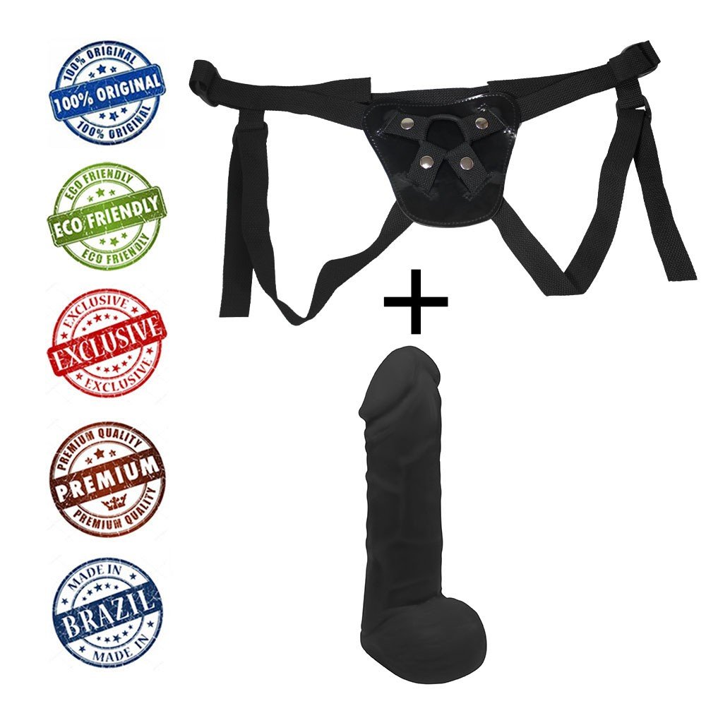 Cinta Peniana Ajustável com Pênis Realístico Hefesto 17 x 4cm Preto | Foto 05