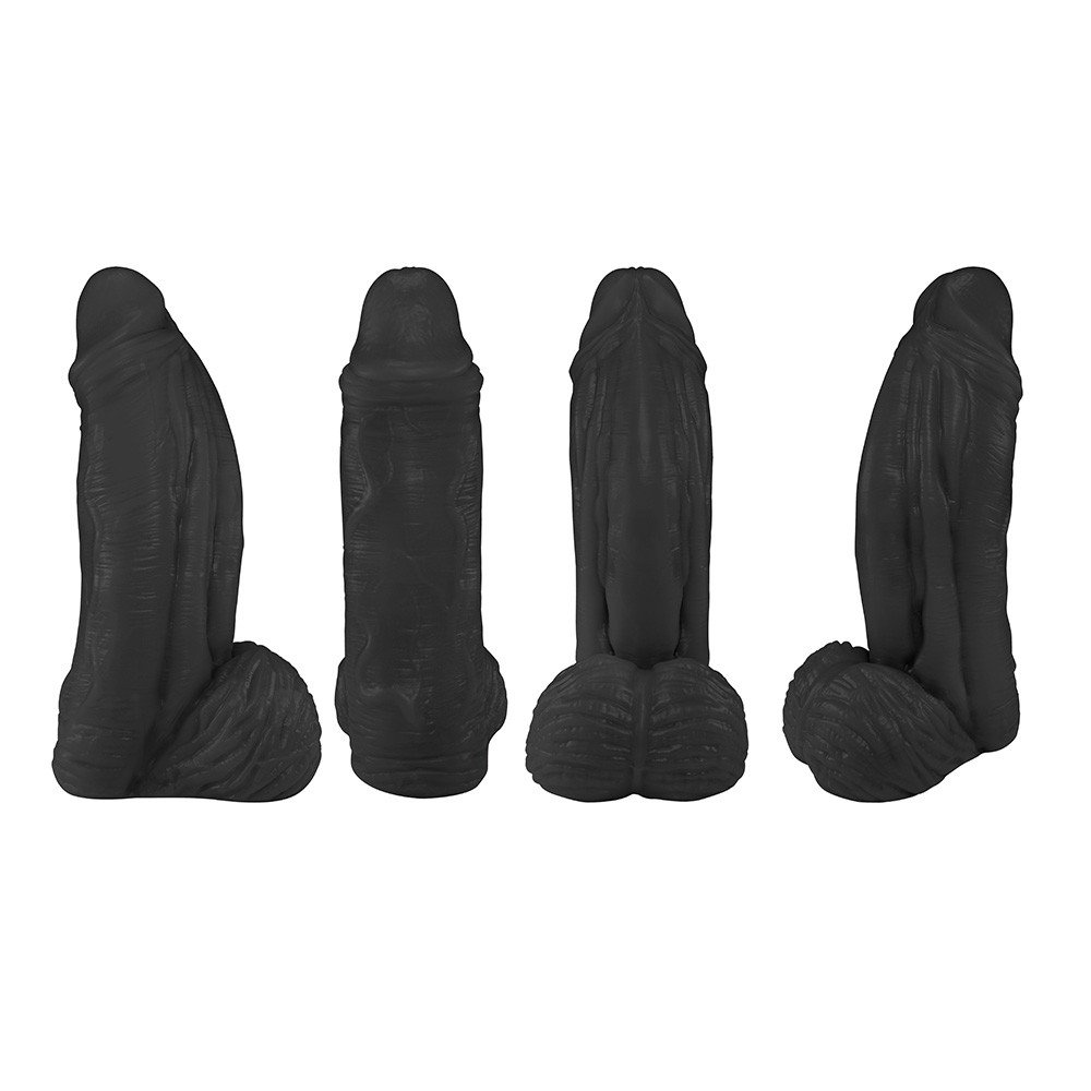Cinta Peniana Ajust�vel com P�nis Large com Escroto 21 x 6,5cm Preto | Foto 04