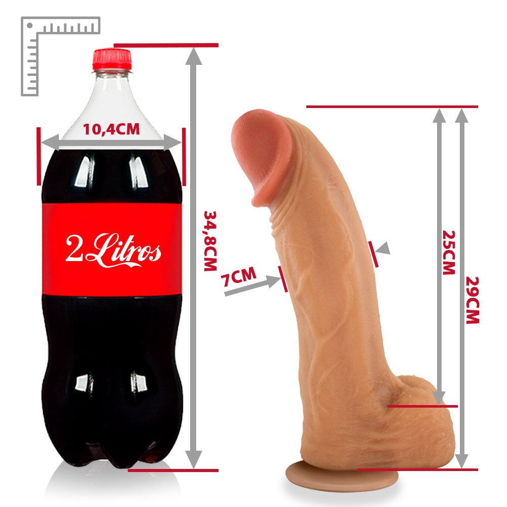 P�nis Real�stico em PVC Flex�vel com Ventosa Moz�o 29 x 7,5cm Bege | Foto 07