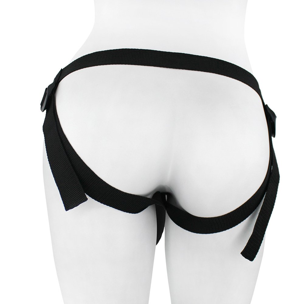 Pênis Grande Com Escroto e Base Triangular com Cinta Ajustável 25 x 6cm Preto | Foto 02